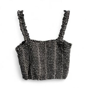 Paper Crane‎ Black and White Textured Crop Top- Size Extra Small